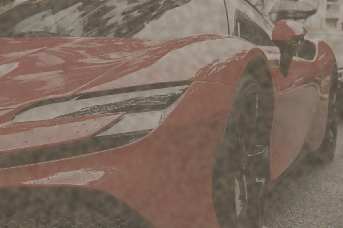Antes: carro vermelho sujo e com a pintura opaca
